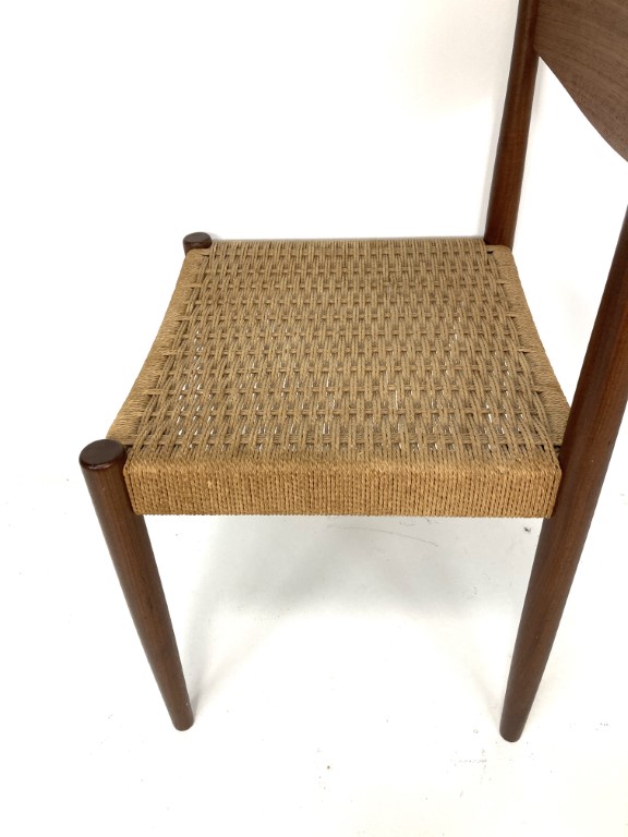 Danish Modern Teak Corded Chair by Poul Volther for Frem Rojle