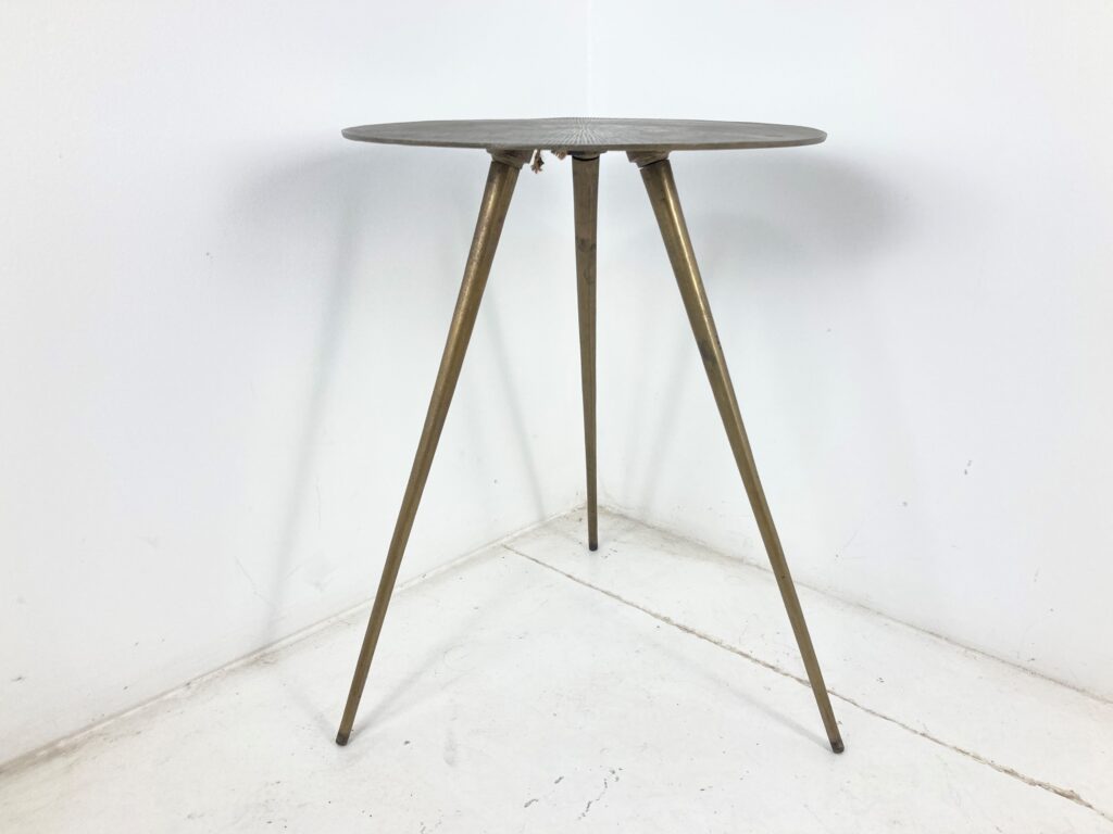 Circular Brass Coated Plant Stand, Occasional Table EPOCH