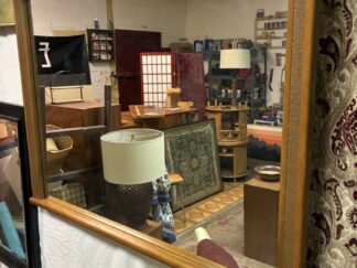 Vintage Walnut & Cane Wall Mirror 42" X 31"