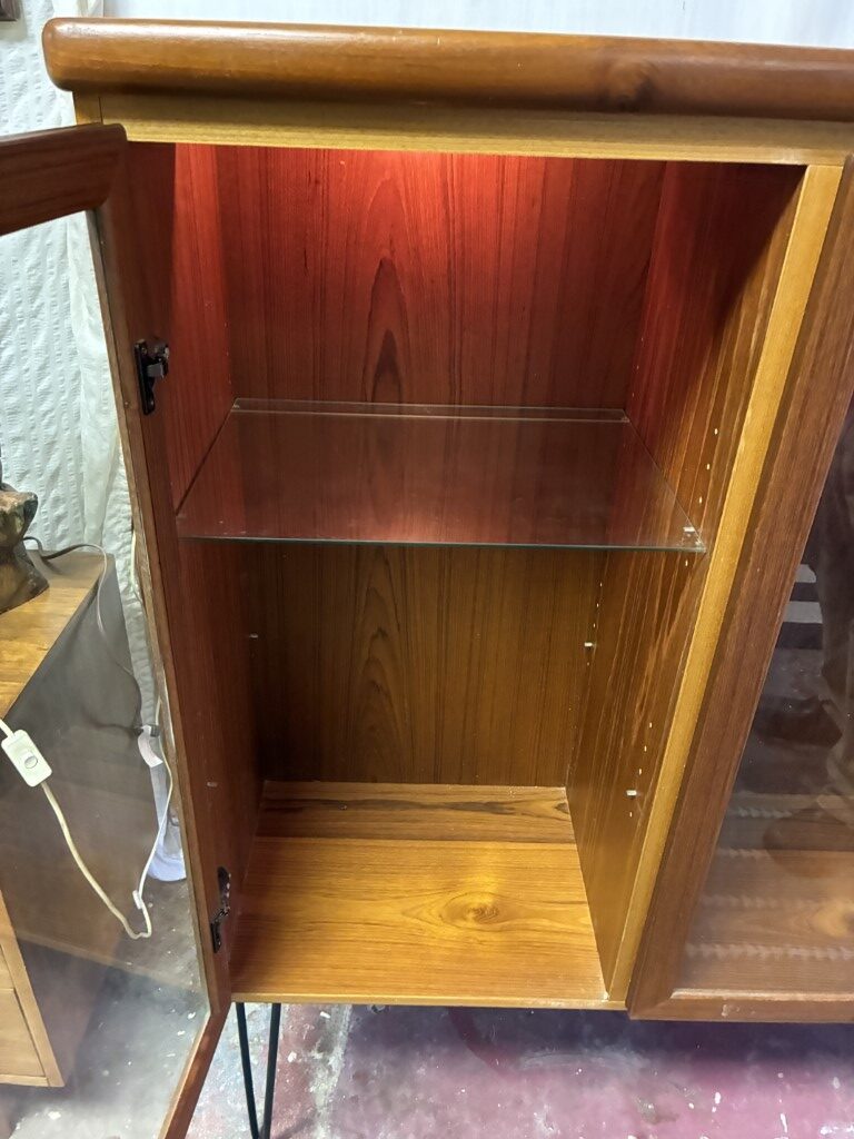 Illuminating Danish Modern Teak Display China Cabinet by Ramus - Image 7