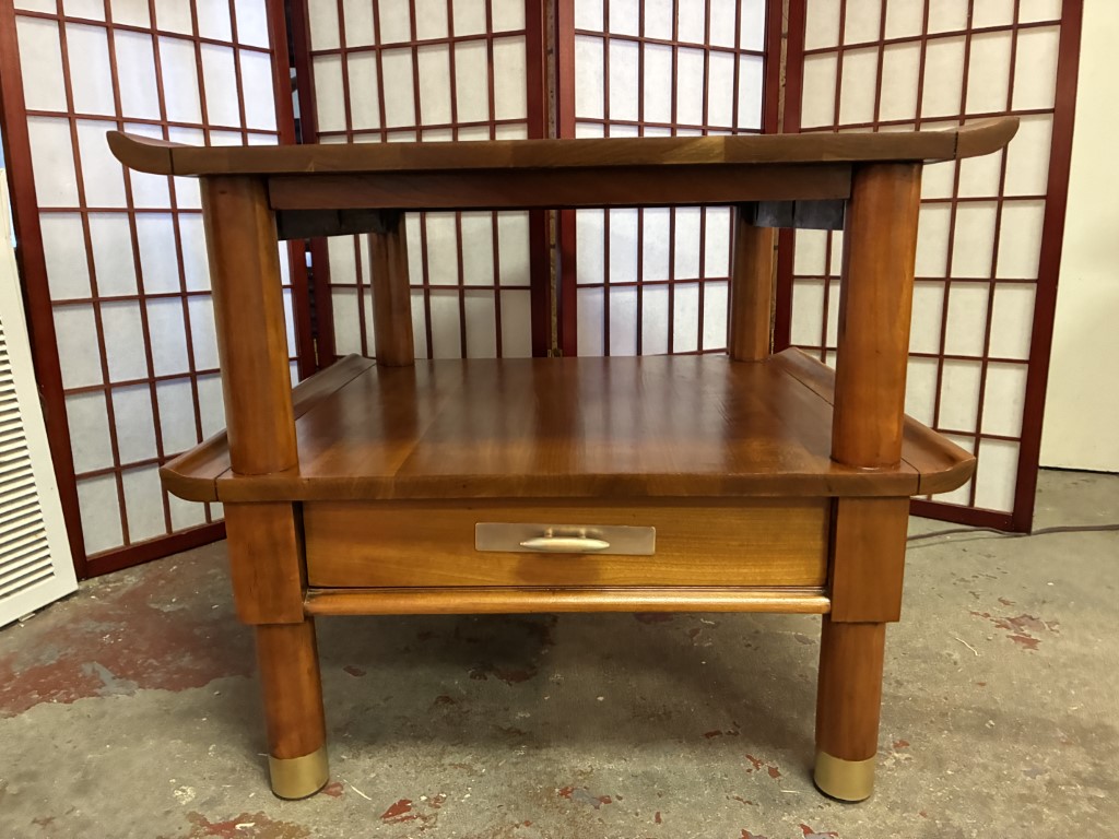 Solid Cherry Tiered End Tables w/ Drawer by Willet for Hathaways, NYC - Image 8