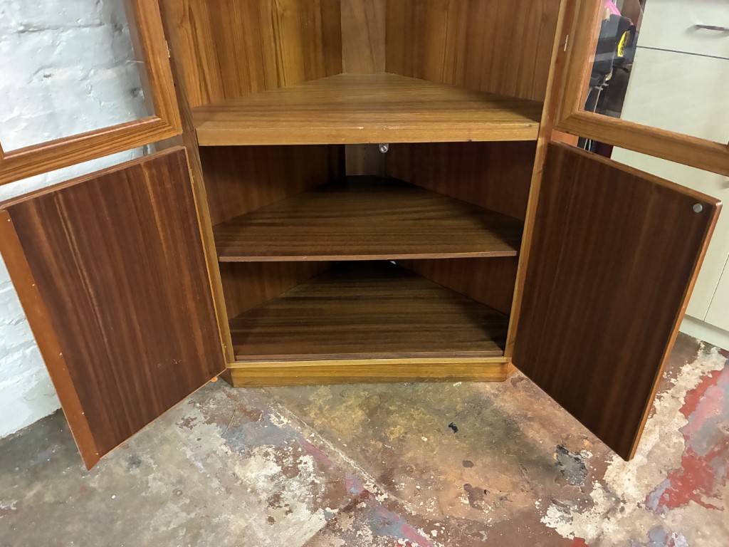 Illuminating Danish Modern Teak Corner Cabinet by Scovby - Image 13