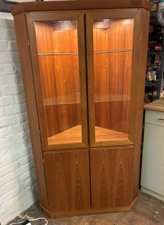 Illuminating Danish Modern Teak Corner Cabinet by Scovby - Image 3