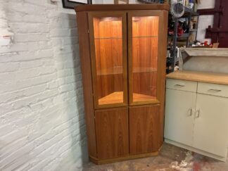 Illuminating Danish Modern Teak Corner Cabinet by Scovby