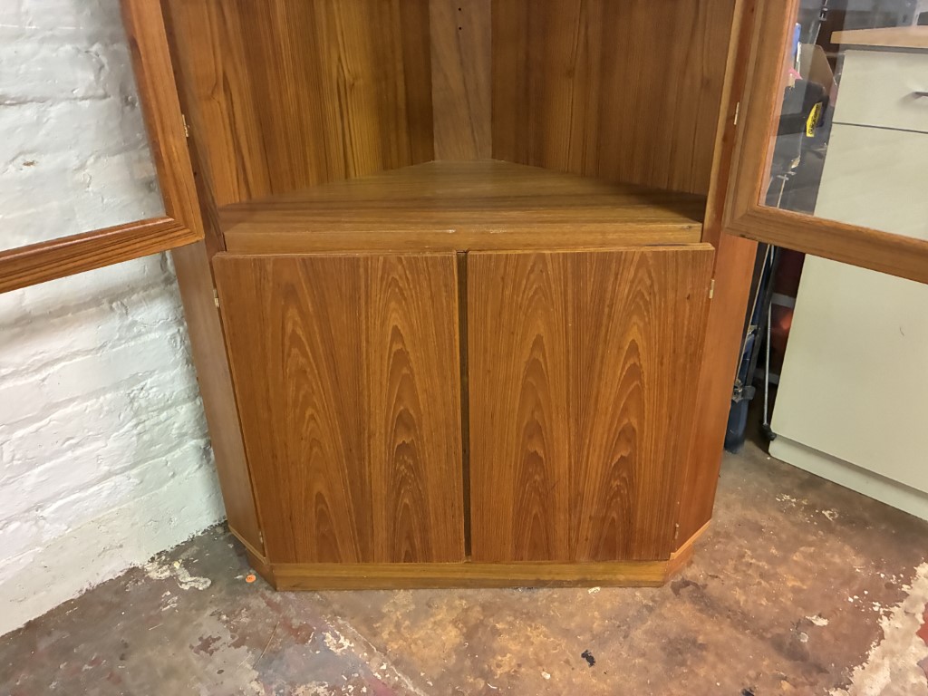 Illuminating Danish Modern Teak Corner Cabinet by Scovby - Image 9