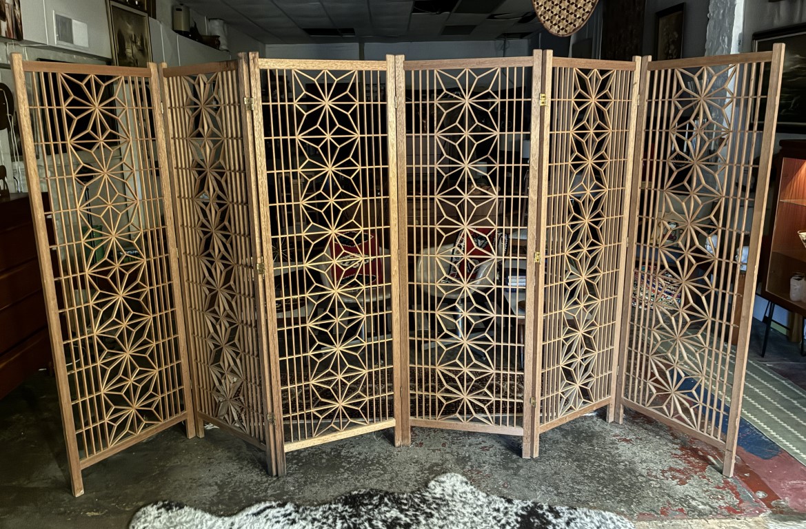 Danish Modern Teak 6 Panel Room Divider