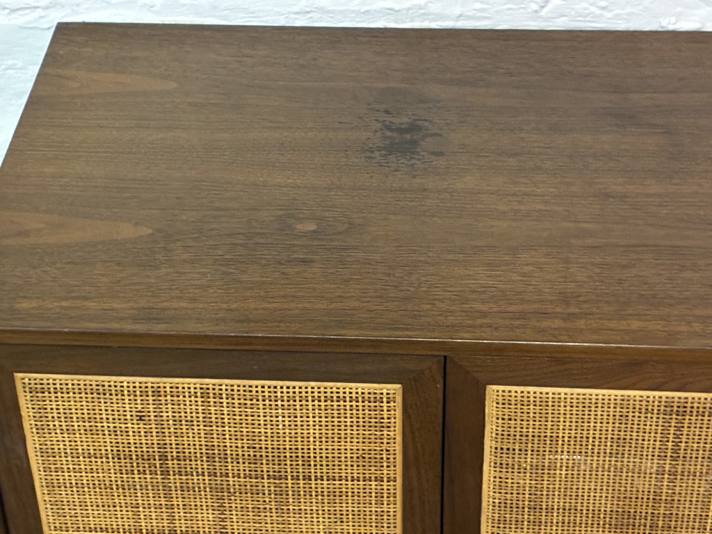 MCM Zenith Walnut & Cane Stereo Console, Turntable & Radio - Image 16
