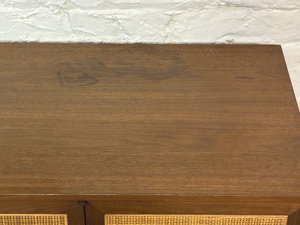 MCM Zenith Walnut & Cane Stereo Console, Turntable & Radio - Image 14