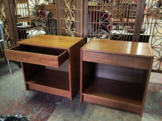Pair Danish Modern Teak Nightstands w/ Drawer