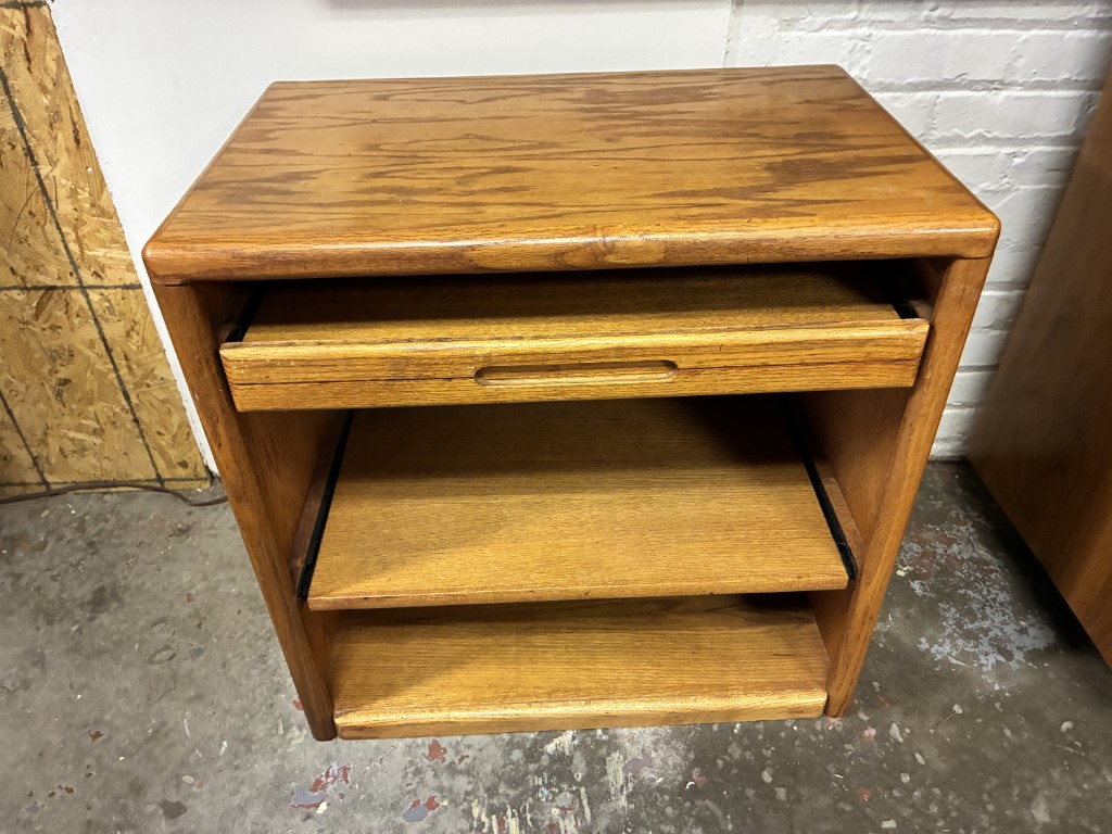 Solid Wood Computer Desk, Sliding Shelves, Pull-out Side Panel, Office Cabinet - Image 6