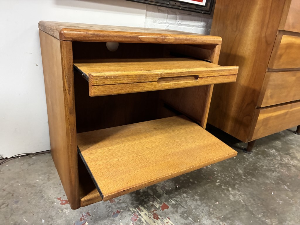 Solid Wood Computer Desk, Sliding Shelves, Pull-out Side Panel, Office Cabinet - Image 5