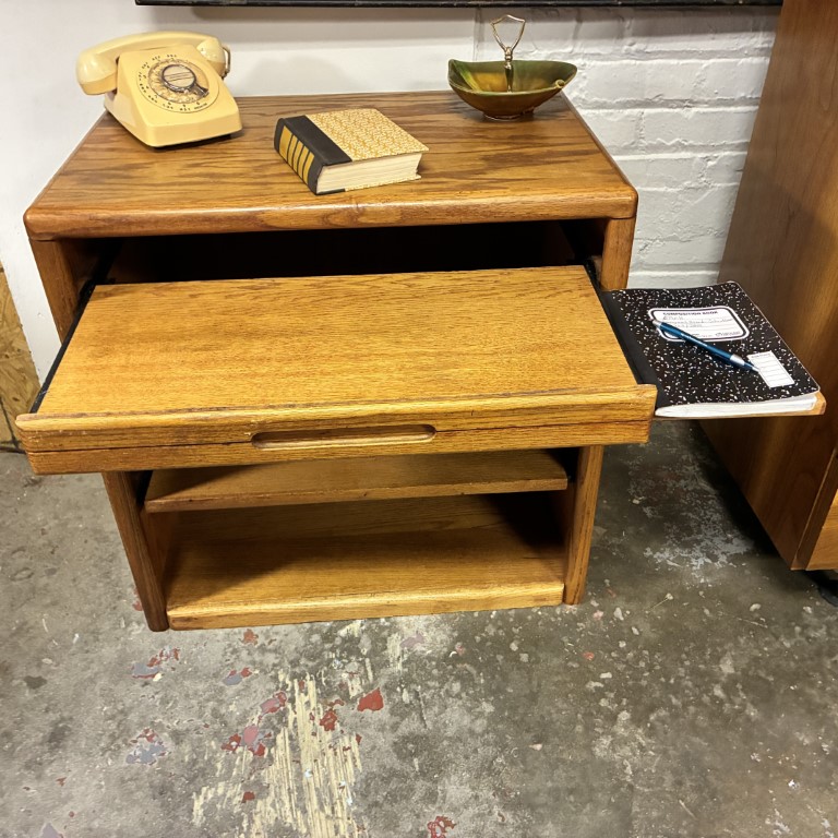 Solid Wood Computer Desk, Sliding Shelves, Pull-out Side Panel, Office Cabinet - Image 8