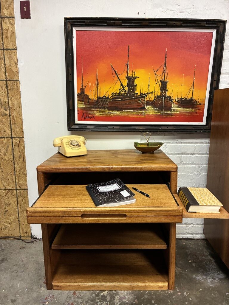 Solid Wood Computer Desk, Sliding Shelves, Pull-out Side Panel, Office Cabinet - Image 2