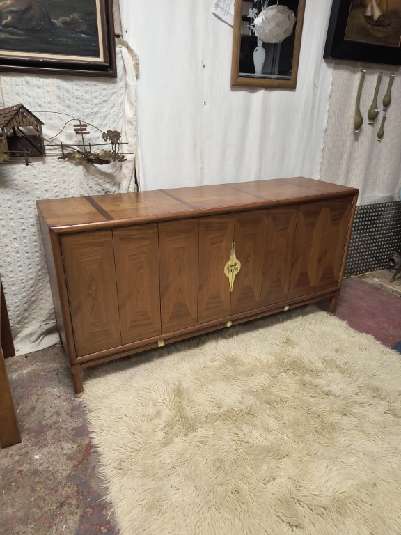 Mahogany & Cherry Credenza Attributed to Renzo Rutili for Johnson Furniture - Image 8