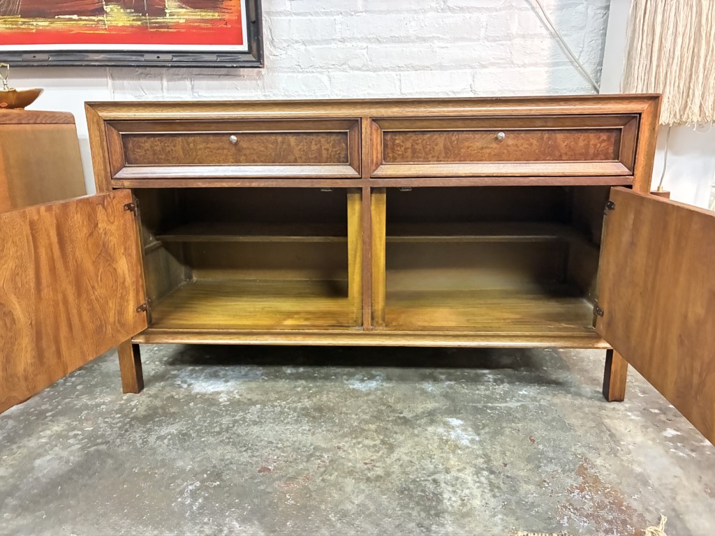 Mid Century Modern Burlwood Credenza by Basic Witz - Image 4