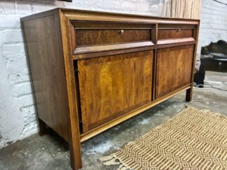Mid Century Modern Burlwood Credenza by Basic Witz