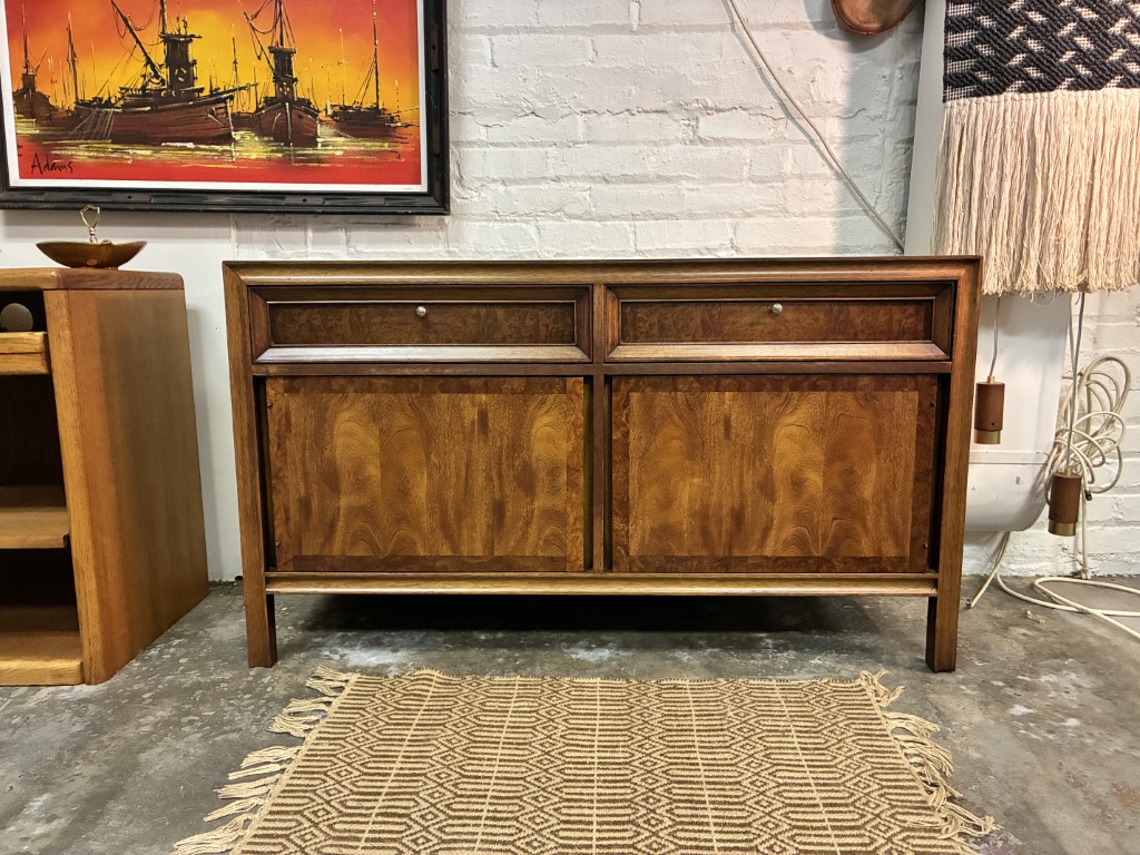 Mid Century Modern Burlwood Credenza by Basic Witz - Image 2