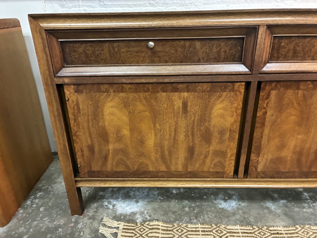 Mid Century Modern Burlwood Credenza by Basic Witz - Image 6