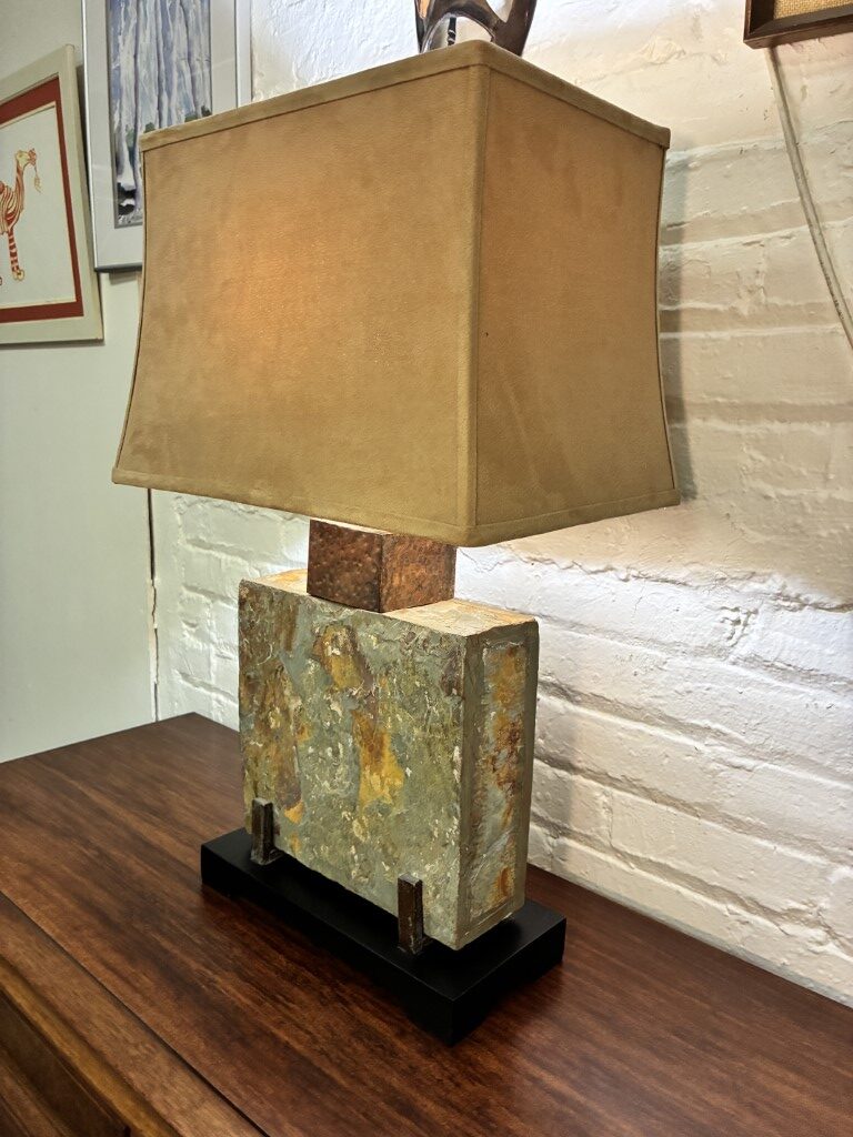 Slate & Hammered Copper Table Lamp - Image 2