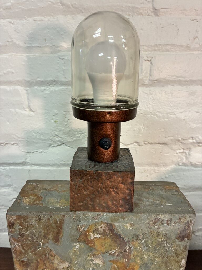 Slate & Hammered Copper Table Lamp - Image 10