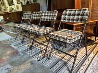 Brady Bunch 70's Plaid Cushion Folding Chairs