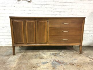 Forward '70 Double Low Walnut Dresser by Broyhill Premier