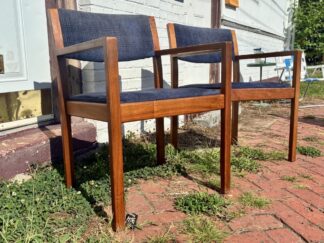 2 Vintage Walnut Gunlocke Armchairs