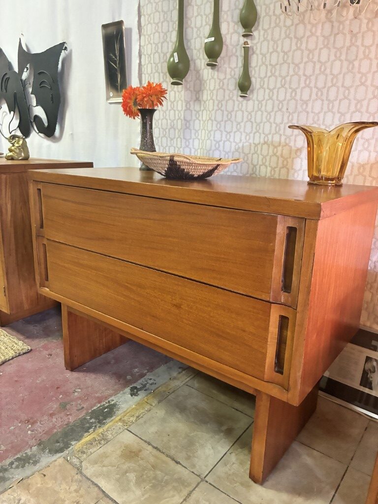 Petite Two Drawer Danish Modern Teak Dresser - Image 3