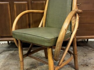 Vintage Bamboo Chair, Avocado Green Vinyl