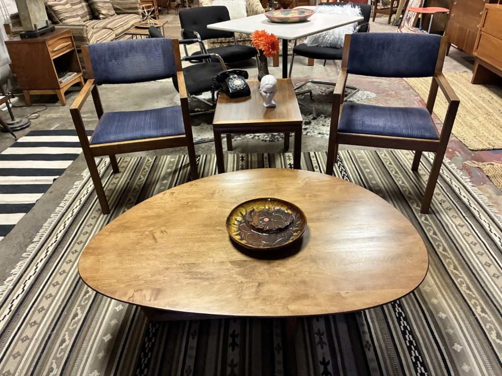 Solid Maple Handcrafted Kidney Coffee Table by Vermont Furniture Company - Image 2