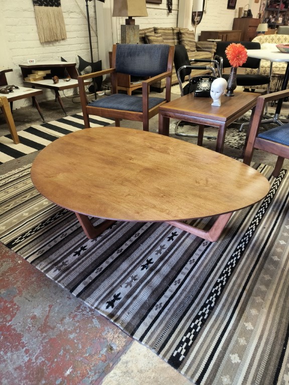 Solid Maple Handcrafted Kidney Coffee Table by Vermont Furniture Company - Image 3