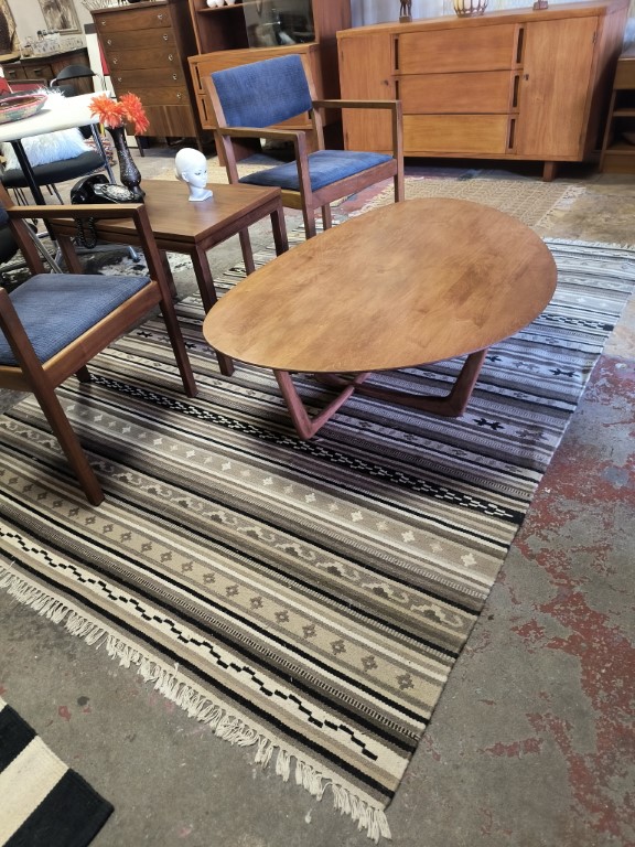 Solid Maple Handcrafted Kidney Coffee Table by Vermont Furniture Company - Image 4