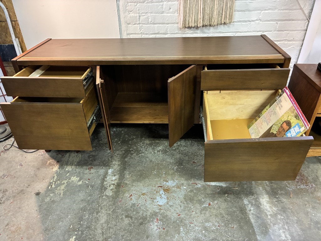 Walnut Record Cabinet, Office Credenza by Boline - Image 5